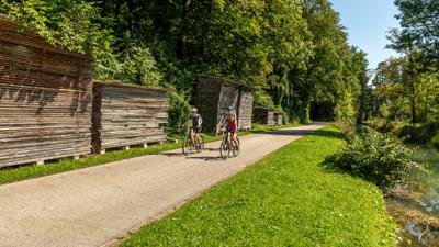 Radweg nach Scharnstein, Grünau bzw. Pettenbach über Kranichsteg, Franzl im Holz