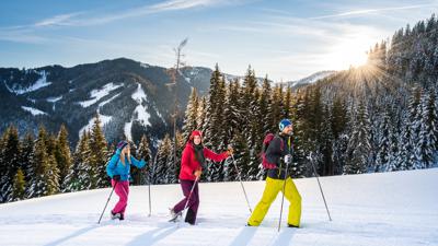 Schneeschuhtour über den Weg der guten Wünsche zum Sattelbauer